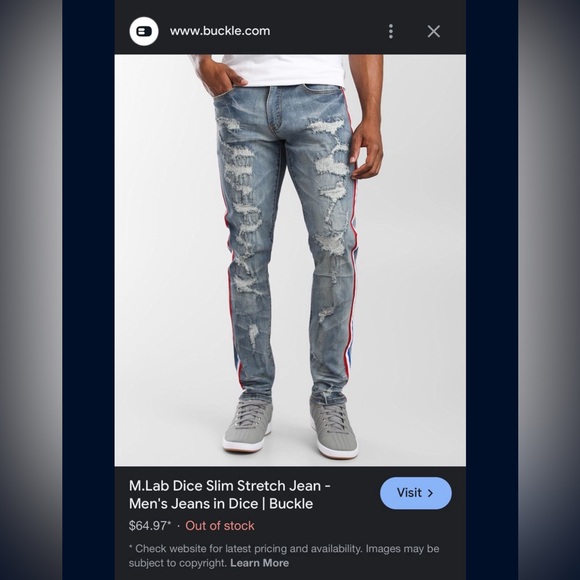 M.LAB Jeans new with tags size 40x32 - Picture 2 of 3